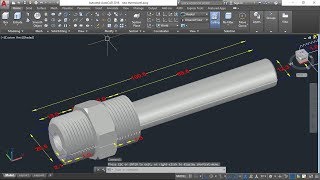 AutoCAD 3D Thermowell how To drawing new thermowell of thermocouple P1 [upl. by Fuld]