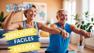 🔴8 EJERCICIOS Simples para MAYORES de 50 Salud Fuerza y ​​ENERGIA EN CASA🏃🧘‍♀️ [upl. by Teilo]