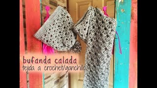 Bufanda Luz a crochet parte1 [upl. by Biebel]