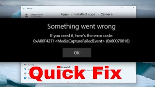 Media Capture Failed Event Error 0xa00f4271 Solution [upl. by Eidurt]