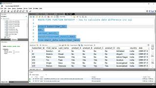 SQL DATETIME FUNCTION DATEDIFF  How to calculate the difference between two date values in SQL [upl. by Maddie]