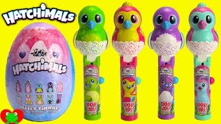 Genie Opens and Plays With Hatchimals Lolli Pop Ups and Surprise Eggs [upl. by Idhem]