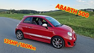 ABARTH 500 135HP  STOCK EXHAUST SOUND ACCELERATIONS FLYBYS INTAKE SOUNDS [upl. by Tdnarb559]