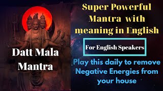 Powerful Dattatreya Mantra to Remove Negative Energy with Subtitles amp Meaning  Datta Mala Mantra [upl. by Willard797]