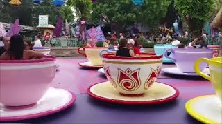 Mad Tea Party Tea Cups in Disneyland Fantasyland  Full Ride in HD [upl. by Kerby]