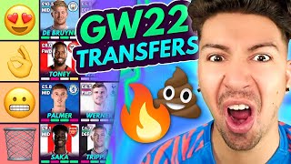 FPL GW22 BEST TRANSFERS  Transfer Tier List for Gameweek 22  Fantasy Premier League 202324 [upl. by Aidualk553]