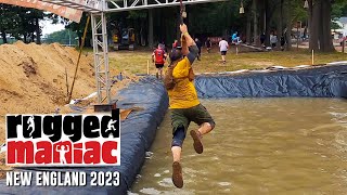 Rugged Maniac 2023 All Obstacles [upl. by Enelahs]