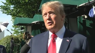 President Trumps extended press QampA on WH North Lawn [upl. by Atinaw]