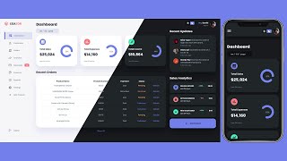 Responsive Admin Dashboard Using HTML CSS amp JavaScript with Light amp Dark Mode [upl. by Kehoe596]