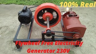 Flywheel Free Electricity Generator How To Make Free Energy Generator 230v With 5kw Alternator Motor [upl. by Ernie]