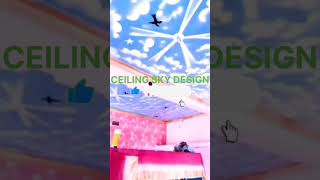 ceiling sky design 3d shorts painting viralshorts wallpenting [upl. by Adnala]