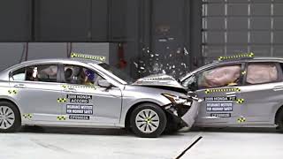 IIHS 40mph frontal offset car to car crash test BIG vs LITTLE [upl. by Nitneuq]