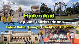 Hyderabad Tour Plan  Top 200 Tourist Places amp Budget  Latest RulesTimingsTicketFood Details [upl. by Oahc]