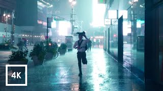 Walking in Heavy Thunderstorm at Night in NYC Umbrella Binaural 3D Rain Sounds ASMR 4K [upl. by Korff]