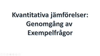 Högskoleprovet Kvantitativa jämförelser  fem uppgifter [upl. by Iteerp]