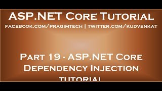 ASP NET Core dependency injection tutorial [upl. by Ssur]