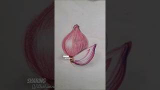 Realistic Onion Drawing😱 youtube art onion viralvideo trending pencildrawing subscribe [upl. by Tarfe]