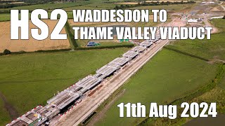 HS2  Waddesdon to Thame Valley Viaduct  11th Aug 2024 [upl. by Efron]