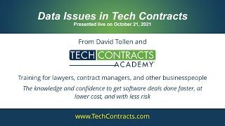 Data Issues in Tech Contracts  LinkedIn Live October 21 2021 [upl. by Sheeb]