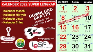 KALENDER 2022 LENGKAP MASEHI HIJRIYAH JAWA CHINA DOWNLOAD KALENDER 2022 GRATIS PNG VEKTOR [upl. by Eninej]