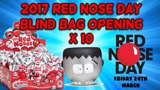 2017 RED NOSE DAY BLIND BAGS x 10  1 in 900 chance of FRANKINOSE [upl. by Ailedua]