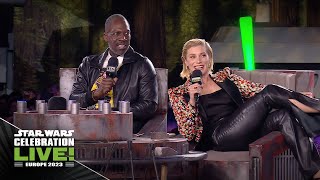 Rick Famuyiwa and Katee Sackhoff from The Mandalorian  Star Wars Celebration LIVE 2023 [upl. by Noak]