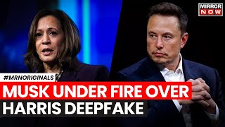 Elon Musk Shares Doctored Video Of Kamala Harris Faces Criticism Online  English News [upl. by Llertnor159]