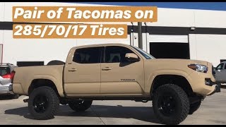 Quicksand and Silver Sky Metallic Tacoma Leveled Out on Method MR305 NV amp Fuel Shok 33” Tires [upl. by Mccallion]