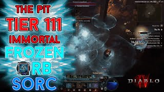 Diablo 4  The Pit Tier 111 Immortal Frozen Orb Sorcerer Clear Season 4 [upl. by Airamzul]