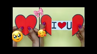 How to Make An Easy Paper Heart With A Massage Using Origami PaperDiy Greeting Cards Idea [upl. by Assenna]