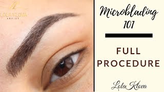 FULL MICROBLADING PROCEDURE TUTORIAL  Step by Step [upl. by Dolli]