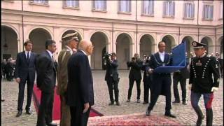 Gli onori militari al Presidente Napolitano dopo le dimissioni [upl. by Ahsiei179]