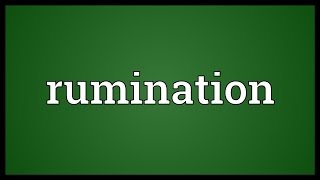 Rumination Meaning [upl. by Erbua]