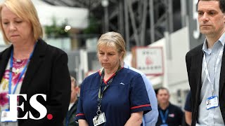 Coronavirus UK One minute silence held for NHS workers who lost their lives in coronavirus battle [upl. by Ayekehs]