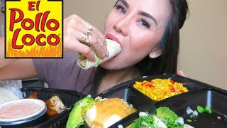 El Pollo Loco Mukbang  Eating Show  Fast Food  Chicken Avocado Taco Al Carbon Platter [upl. by Eelamme]