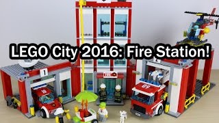 LEGO City 2016 Fire Station REVIEW amp all details Set 60110 [upl. by Ellekram278]