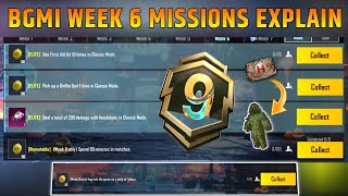 BGMI WEEK 6 MISSIONS  A9 WEEK 6 MISSION  WEEK 6 MISSION BGMI  A9 RP MISSION WEEK 6 EXPLAINED [upl. by Tadeas366]