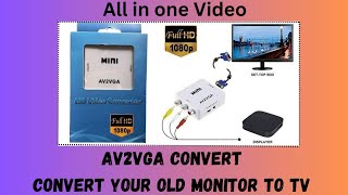 AV to VGA Converter  RCA to VGA Converting AV Video Signal to VGA monitor to TvNazeertech4u [upl. by Erbas]