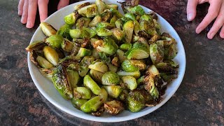 Air Fryer Brussels Sprouts  Crispy Roasted Brussels Sprouts Recipe [upl. by Ettenwad297]