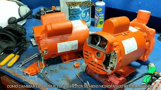 COMO CAMBIAR EL VOLTAJE 110 A 220 MOTOR ELÉCTRICO MONOFASICO BOMBA MUNICH [upl. by Eustis]