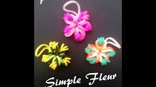 Porte Clef simple Fleur Rainbow Loom® Tutoriel Débutant [upl. by Eirot585]