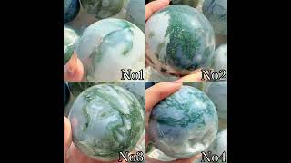 Natural Moss Agate Sphere which one for your favorite？Please comment belowcrystals [upl. by Nerrak]