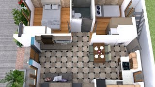 3D Simple House Plan with Two Bedrooms 22x30 Feet [upl. by Liamaj103]