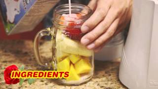 Sultry Strawberry Mango Tango Smoothie featuring Tribest Mason Jar Personal Blender [upl. by Adigirb]