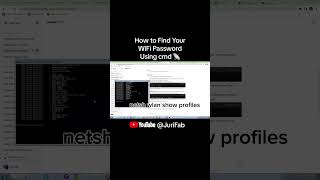 Finding WiFi Password Using Command Prompt CMD wifi [upl. by Leroi222]