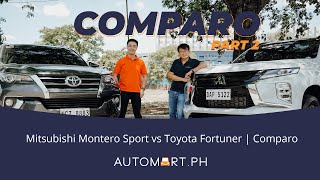 Mitsubishi Montero Sport vs Toyota Fortuner Part 2 Automart Comparo [upl. by Faustina]