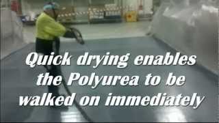 Polyurea Spraying with Graco AP Fusion Gun on a Factory Floor at CocaCola [upl. by Catto]