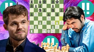 Awesome Hikaru Nakamura vs Magnus Carlsen 158 [upl. by Ulund]