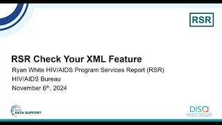 RSR Check Your XML File [upl. by Conte]