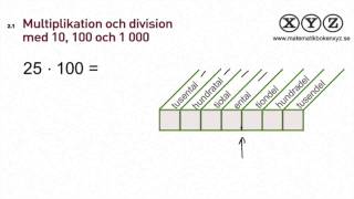 X 21 Multiplikation och division med 10100 och 1000 [upl. by Lelith]